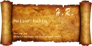 Heizer Rella névjegykártya